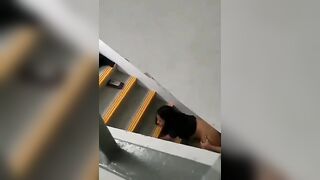 Phát hiện cặp đôi chơi nhau ở thang chung cư