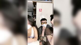 Em idol hana MMlive và cô bạn thân livestream sex show some chịch với em trai hàng xó