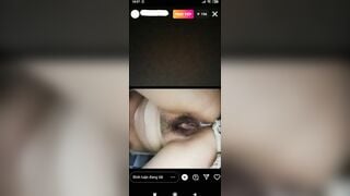 Em Lê Thị Huyền Diệu livetream móc lồn chảy nước với bạn trai trên Instagram P5