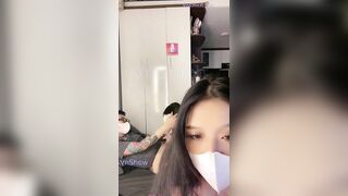 Em idol hana MMlive và cô bạn thân livestream sex show some chịch với em trai hàng xó 2