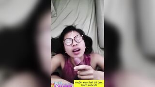 Bắn tinh vào mặt con đĩ đeo kính cận dâm đãng 4