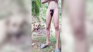 Trai thái bú lồn chó