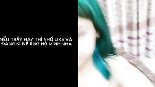 Em gái Loli tóc xanh siêu dễ thương tập tành livestream thủ dâm kiếm tiền P.2