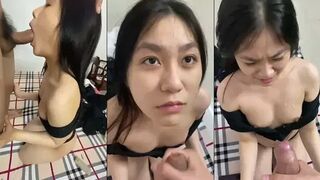 Bé sinh viên cực phẩm kêu em há miệng ra thì không chịu làm anh xuất tinh lên cả tóc 4