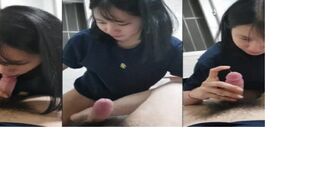 Clip Sex Em nữ sinh mới lớn tò mò mút chảy tinh ra còn nghịch