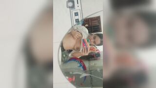 Mới cấp 2 mà đã khoe cặp vú to trước gương rồi p2