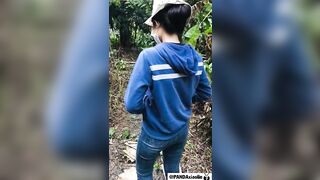 Chị hàng xóm lột quần chu đít đòi đụ sau vườn