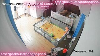 Vk ck vừa trông con ngủ cái là tranh thủ ngay con vk dâm vkl dập như máy khâu P1