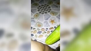gái miền tây nứng lồn lấy dưa chuột vào nhà tắm thủ dâm