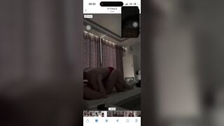 Vừa call video với e ghệ vừa xem lại clip sex 2 đứa đã quay nứng tê cu