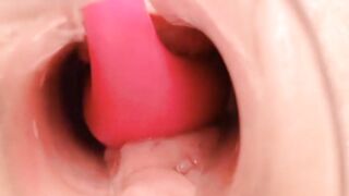 Cận cảnh bên trong lồn lên đỉnh co bóp