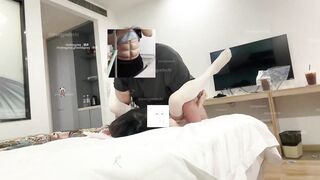 Bố dượng bụng bự đè con gái riêng loli nhỏ nhắn của vợ ra đụ ở trong khách sạn