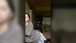Có cơ hội bắt con em họ vén váy ngoáy cặc 1 xíu, sợ dì dượng về lại tắt nứng.