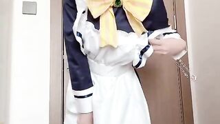 E loli mình dây, Vừa Cosplay về Đã Dùng cu giả Nhún Lồn ko lông rên rỉ tê lồn