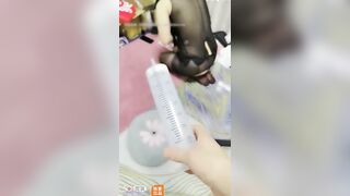 Những con chó cái được nuôi trong nhà bị ép uống nước tiểu theo nhóm. Con nào ngoan