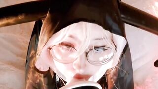 Em xinh kính cận làm ASMR liếm mút đeo tai nghe để cảm nhận nha anh em