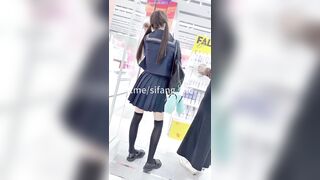 Quay lén dưới váy nữ sinh, Mặc quần lót trắng xoá muốn djt vcl