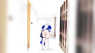 Dâm nữ coser mông to nứng lồn đứng giữa hành lang chung cư chổng mông rỉ nc đái