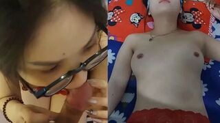 Em người yêu kính cận cực dâm với bộ lót ren mút chim cực đã
