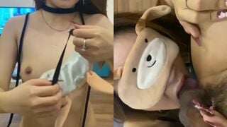 Để con bịt mắt bú cu dượng thử