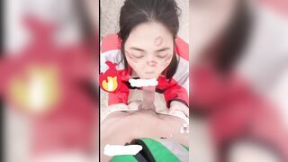 Tấp vô đường bắt chị dâu bú cu, Doggy bắn đầy miệng