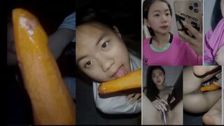 Phanh 2k9 liếm luôn cà rốt vừa thủ dâm