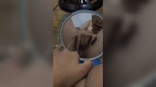 Móc lồn trước gương, đky kênh ib tui cho xem cơ thể nhó
