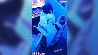 2 em học sinh lén lút  địt trong quán net
