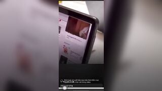 Clip cô giáo trung tâm tiếng Anh dạy online quên tắt cam lộ cmn hàng