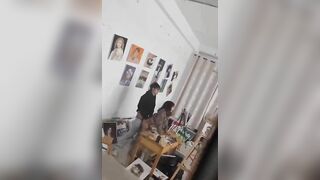 Quay lén đôi trẻ tranh thủ giờ tan học lớp mỹ thuật địt nhau giải toả cơn nứng