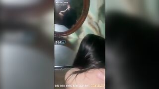 Chơi bé love 10 trước gương trong căn phòng tĩnh lặng . Gái non dáng nuột vkl